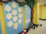 Student artwork is proudly displayed on the walls of Girls Prep,  at 51 Astor Place in the East Village. (Photo by Dayna Clark)