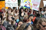 Supporters and photographers prepare for the SlutWalk march to begin at Union Square. Photo by Charles Li