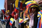 The Bello family has been flying in from Caracas for nine years for the New York City Marathon. They set up an elaborate camp flying the Venezuelan flag and cheering on their friends and relations at two points along the 26 mile route. Photo by Edna Ishyniak