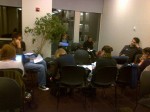 NYU students work the phone bank to get out the vote.