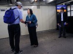 Congressional candidate Grace Meng spends her mornings greeting potential voters at subway stations around Queens.