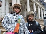 Nateisha Laws, 25, of Far Rockaway, and her 9-year old son, Isaiah Douglas. Laws spoke out on their poor housing conditions after been displaced from their home because of Hurricane Sandy. Photo by Mary Zarikos.