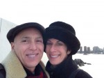 "Mary Hickey, 65, and her boyfriend Joe pose for a photo on Roosevelt Island about a month and a half ago. Hickey met Joe at a walking tour of the Flatiron District last spring—an event she organized on Meetup.com. Photo courtesy of Mary Hickey.