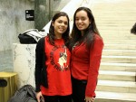 Angy Rivera (right) with fellow NYSYLC member Maria Jaime in Albany. Photo by Daniella Silva