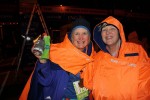 Dale Pierce-Taylor 62, of Atlanta Georgia, and Clare Ronaghn, 51, of Dallas, Texas, pose happily for a photo after finishing the NYC Marathon late Sunday night. By Zoe Lake.