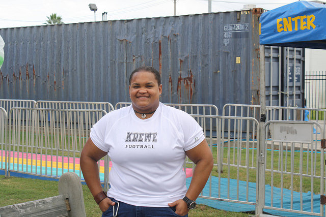 Tank Morarles of the New Orleans Krewe, says playing tackle football is her passion. Photo by Ben Shapiro