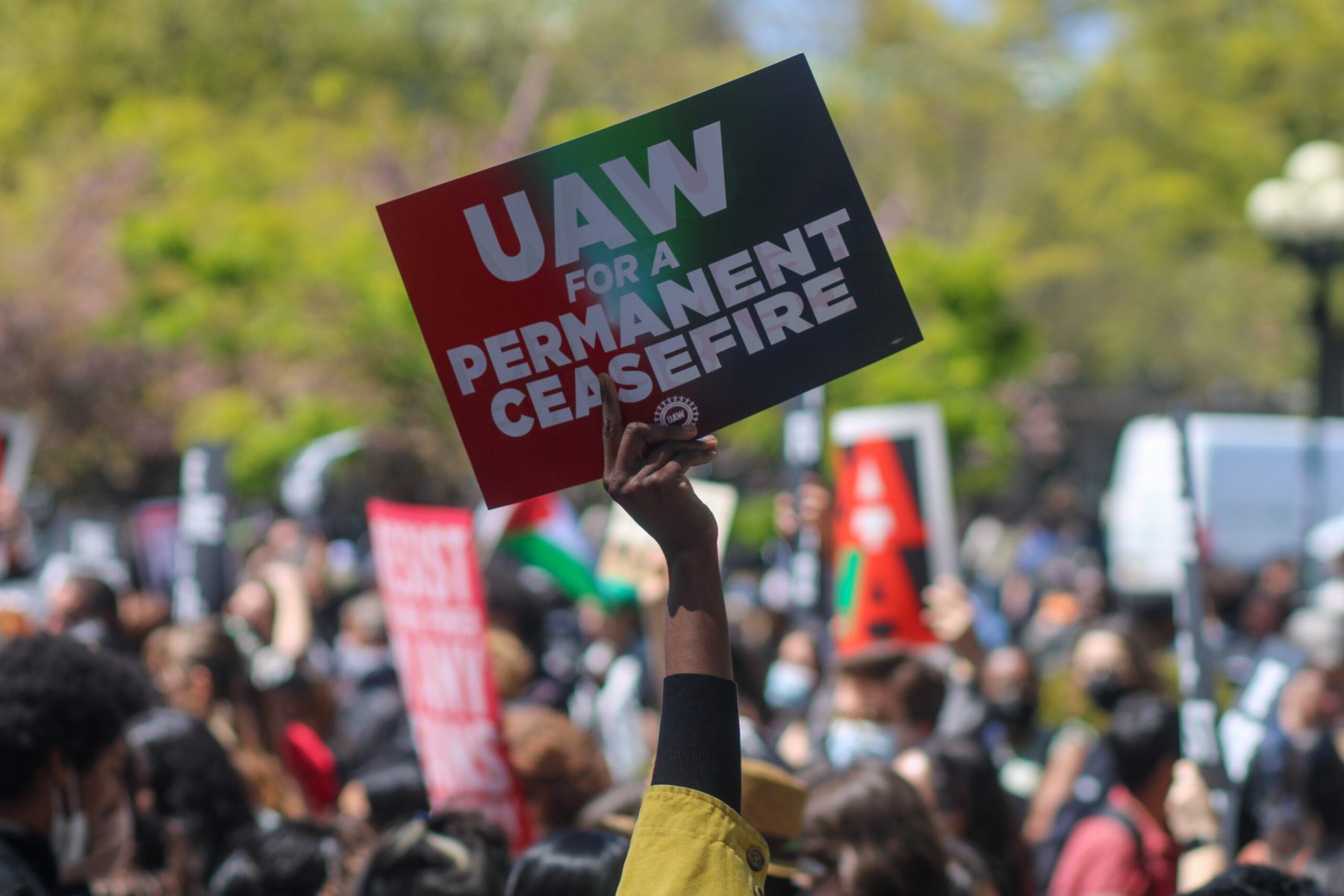 The NYU Palestine Solidarity Coalition’ held a strike and walkout in Washington Square Park on Tuesday. Hundreds of Pro-Palestine supporters gathered for the rally, which marks day two of protests at NYU after Monday’s encampment in Gould Plaza ended with 150 students and faculty members arrested by the NYPD. (Photography by Jordan D. Brown)