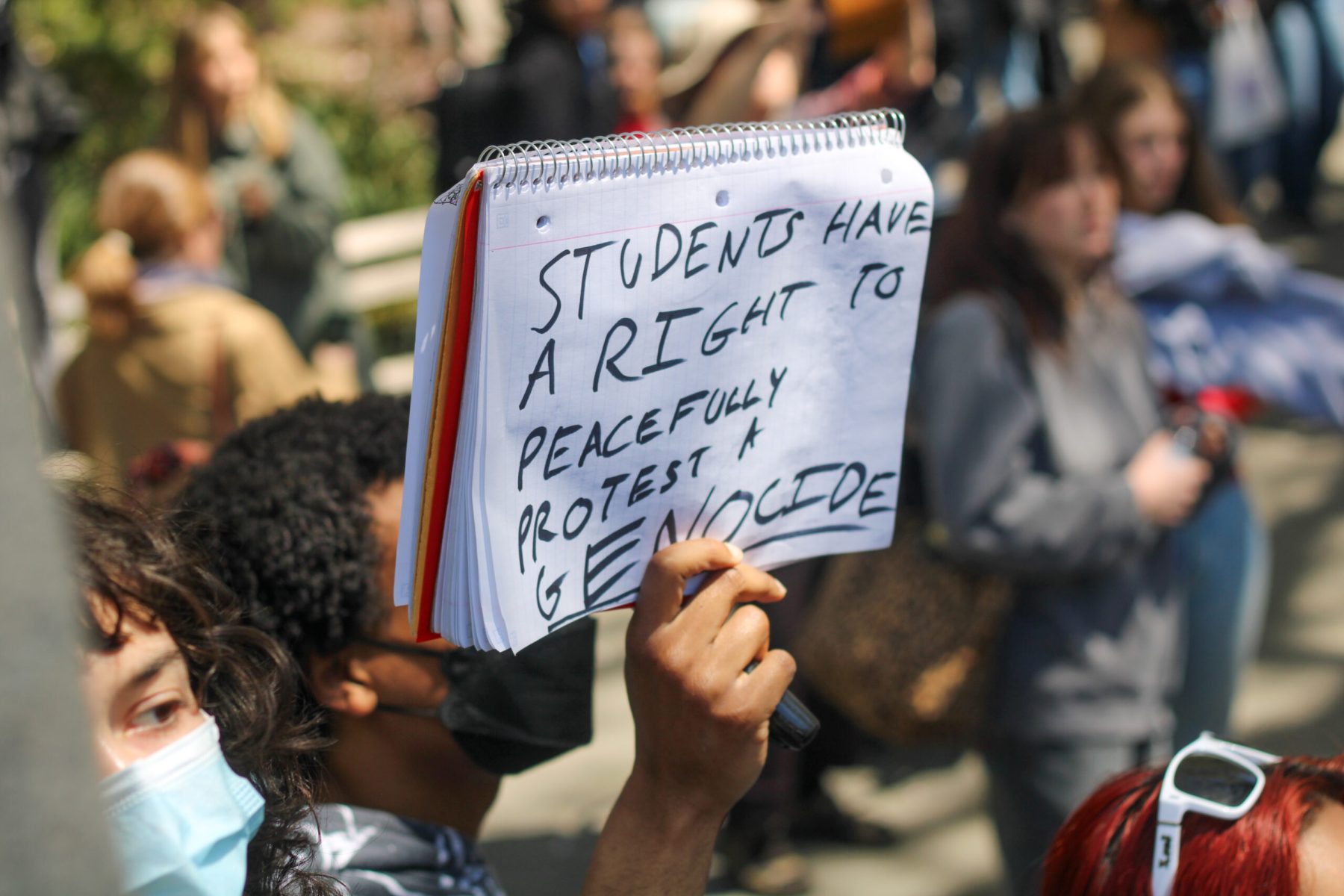 The NYU Palestine Solidarity Coalition’ held a strike and walkout in Washington Square Park on Tuesday. Hundreds of Pro-Palestine supporters gathered for the rally, which marks day two of protests at NYU after Monday’s encampment in Gould Plaza ended with 150 students and faculty members arrested by the NYPD. (Photography by Jordan D. Brown)
