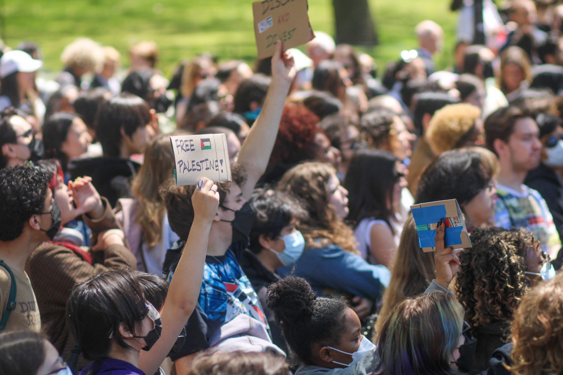 The NYU Palestine Solidarity Coalition’ held a strike and walkout in Washington Square Park on Tuesday. Hundreds of Pro-Palestine supporters gathered for the rally, which marks day two of protests at NYU after Monday’s encampment in Gould Plaza ended with 150 students and faculty members arrested by the NYPD. (Photography by Jordan D. Brown)